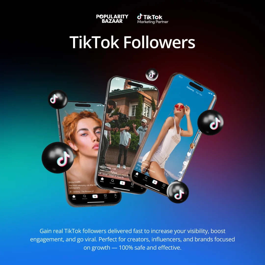 Real TikTok followers on phone screens showcasing boosted influencer profiles