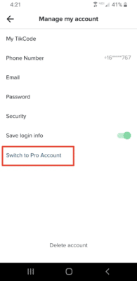 pro account button