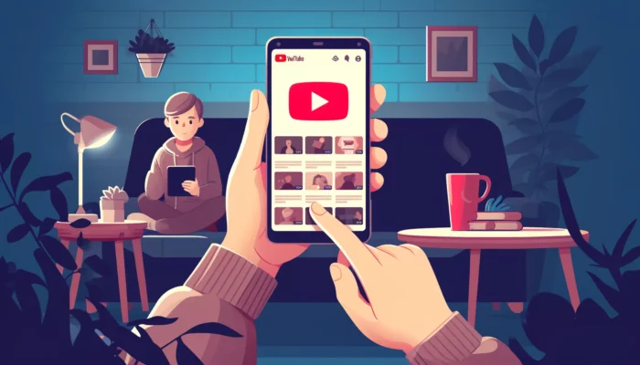 smartphone navegando por youtube
