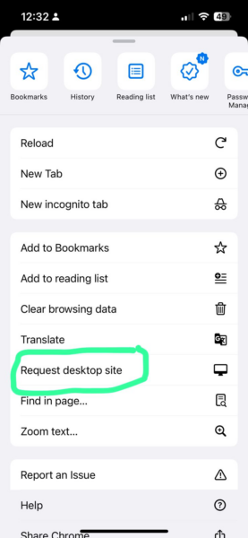 Request desktop site