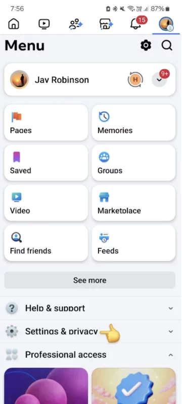 Scroll down to Settings & privacy.