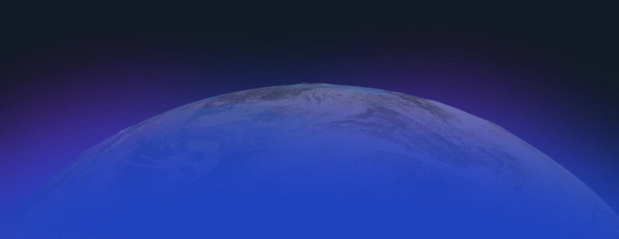 Vue de la planète Terre depuis l'espace avec un effet de lumière bleue incandescente