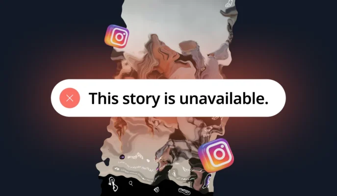 Mensagem de erro do Instagram Story a dizer "Esta história não está disponível"